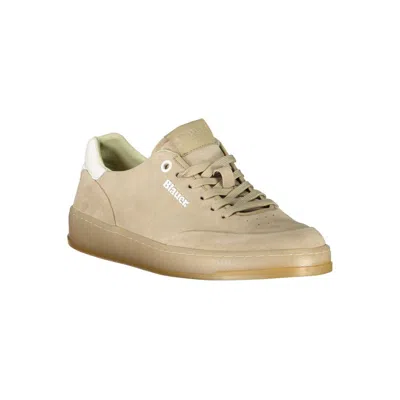 Blauer Beige Polyester Sneaker In Gold
