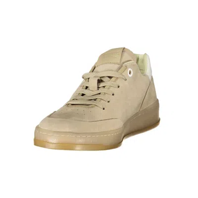 Blauer Beige Polyester Sneaker In Gold