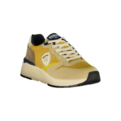 Blauer Beige Polyester Men Sneaker In Brown