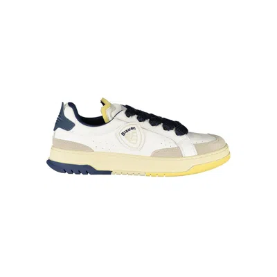 Blauer White Leather Men Sneaker In Neutral