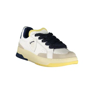 Blauer White Leather Men Sneaker In Neutral