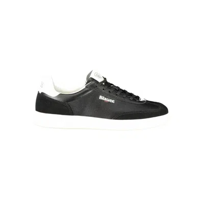 Blauer Black Leather Men Sneaker In Black