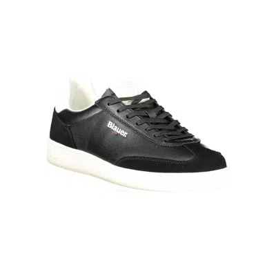 Blauer Black Leather Men Sneaker In Black