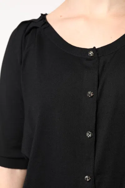 Dolce & Gabbana Black Button Down Short Sleeve Blouse Top In Black