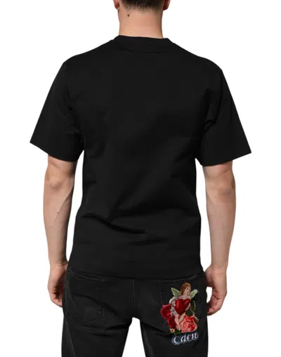 Dolce & Gabbana Cotton Dg Logo Graffiti Short Sleeve T Shirt In Black