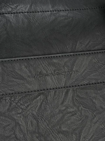 Shop Ferragamo Salvatore  Textured Weekender Bag - Black