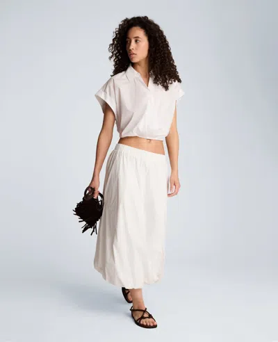 Kenneth Cole Pull On Bubble Maxi Skirt In White