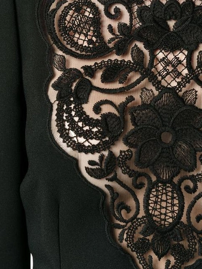 Shop Dolce & Gabbana Lace-insert Fitted Dress - Black