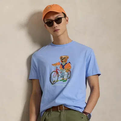 Polo Ralph Lauren Short Sleeve Jersey Knit Novelty Summer Bear Tee In Blue