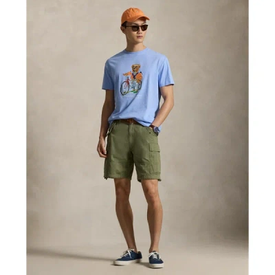 Polo Ralph Lauren Short Sleeve Jersey Knit Novelty Summer Bear Tee In Blue