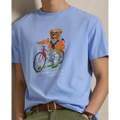 Polo Ralph Lauren Short Sleeve Jersey Knit Novelty Summer Bear Tee In Blue