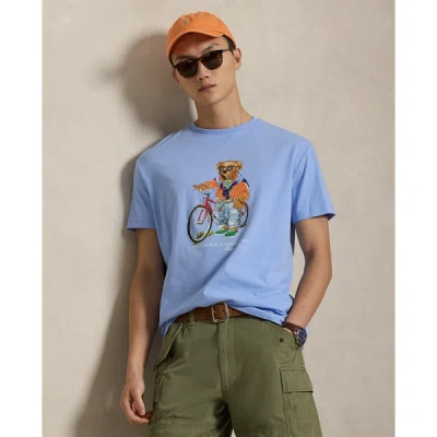 Polo Ralph Lauren Short Sleeve Jersey Knit Novelty Summer Bear Tee In Blue