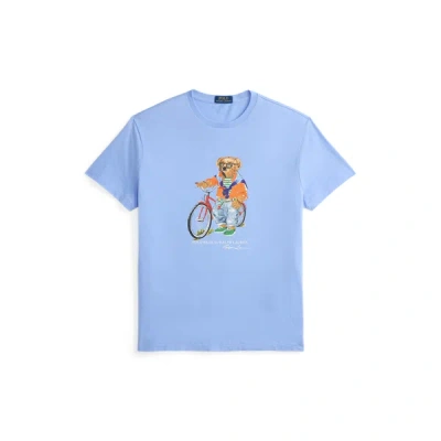 Polo Ralph Lauren Short Sleeve Jersey Knit Novelty Summer Bear Tee In Blue