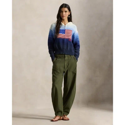 Polo Ralph Lauren Ombre Cotton Hoodie Knitwear Blue In Multi