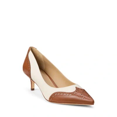 Ralph Lauren Adrienne Perforated Leather Pump In Brown