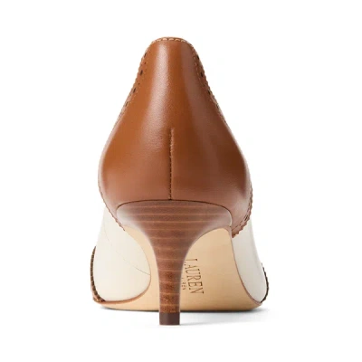 Ralph Lauren Adrienne Perforated Leather Pump In Brown