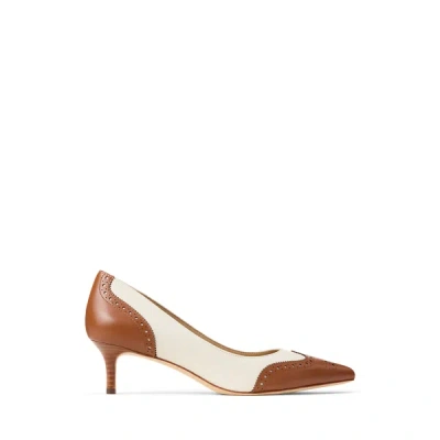 Ralph Lauren Adrienne Perforated Leather Pump In Brown