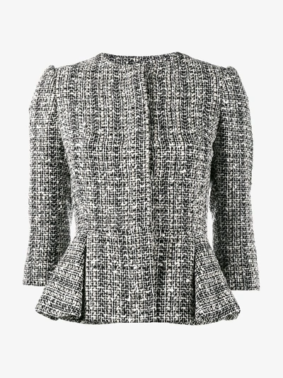 Shop Alexander Mcqueen Bouclé Peplum Jacket