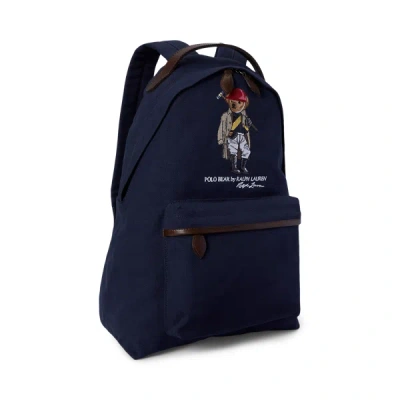 Polo Ralph Lauren Polo Bear Canvas Backpack In Newport Navy In Blue