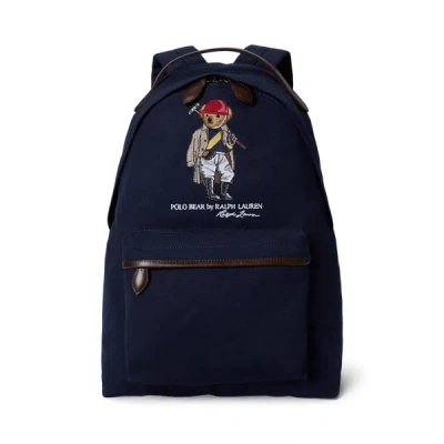 Polo Ralph Lauren Polo Bear Canvas Backpack In Newport Navy In Blue