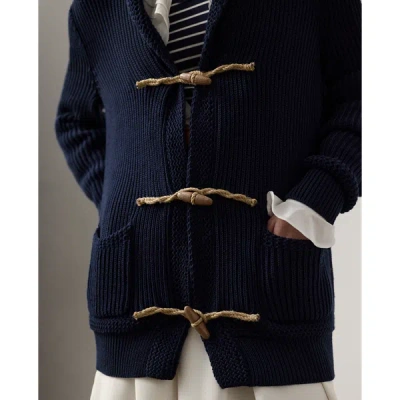 Ralph Lauren Cotton-silk Shawl-collar Cardigan In Icon Navy In Blue