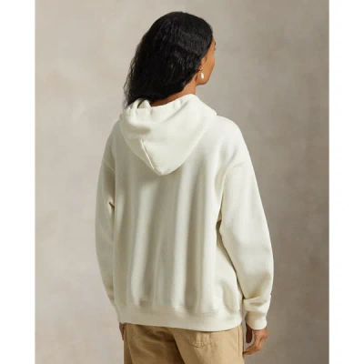 Polo Ralph Lauren Womens Parchment Cream Branded-print Cotton-blend Hoody In Yellow