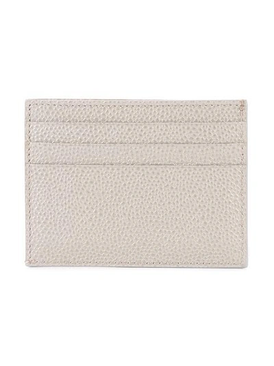 Shop Thom Browne Card Holder With Note Compartment In Grey Pebble Grain In Neutrals