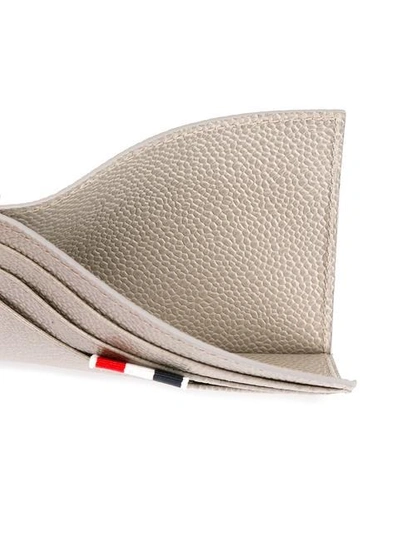 Shop Thom Browne Card Holder With Note Compartment In Grey Pebble Grain In Neutrals