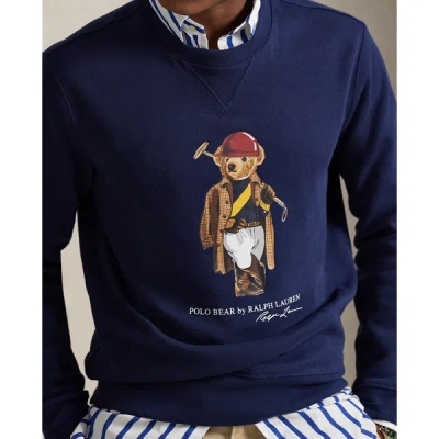 Polo Ralph Lauren Long Sleeve Fleece Society Bear Crewneck Sweatshirt In Multi