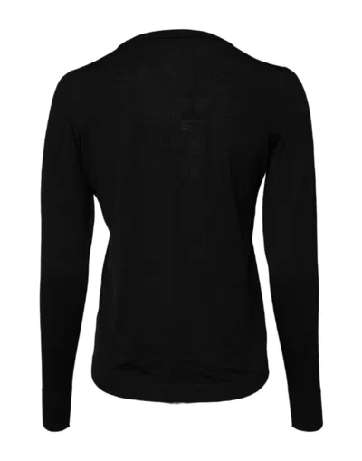 Dolce & Gabbana Wool Knit Crew Neck Pullover Sweater In Black