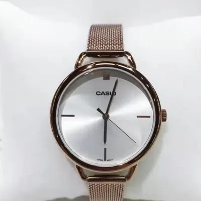 Casio Quartz Waterproof Silver Analog In Brown