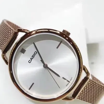 Casio Quartz Waterproof Silver Analog In Brown