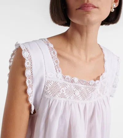Doen Almadia Crochet-trimmed Ramie Mini Dress In White