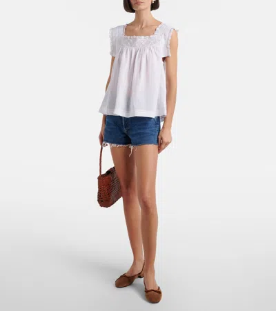 Doen Almadia Crochet-trimmed Ramie Mini Dress In White