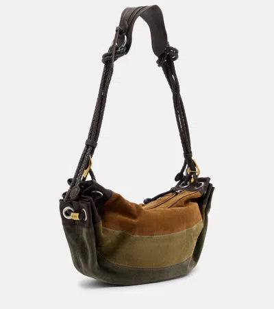 Isabel Marant Womens Multicolor Khaki Maia Medium Suede Shoulder Bag