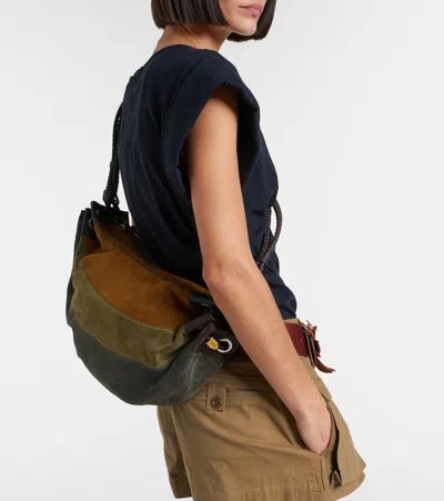 Isabel Marant Womens Multicolor Khaki Maia Medium Suede Shoulder Bag