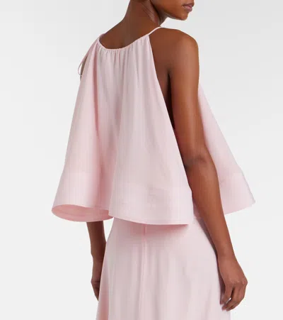 Stella Mccartney Womens Ballet Pink Halter-neck Frilled Silk Top