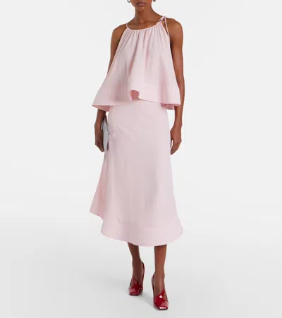 Stella Mccartney Womens Ballet Pink Halter-neck Frilled Silk Top