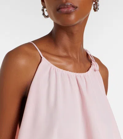 Stella Mccartney Womens Ballet Pink Halter-neck Frilled Silk Top