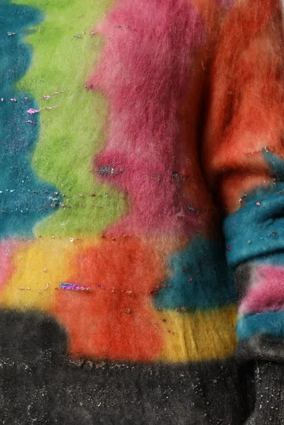 Dolce & Gabbana Multicolor Mohair Turtleneck Pullover Sweater In Multi