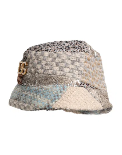Dolce & Gabbana Multicolor Patchwork Embellished Bucket Hat In Multi