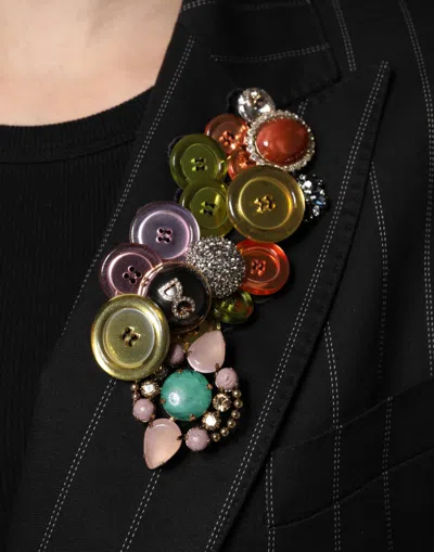 Dolce & Gabbana Multicolor Patchwork Embellished Coat Jacket In Multi