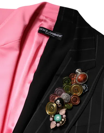 Dolce & Gabbana Multicolor Patchwork Embellished Coat Jacket In Multi
