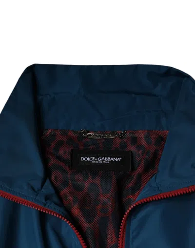 Dolce & Gabbana Multicolor Polyester Full Zip Jacket In Blue
