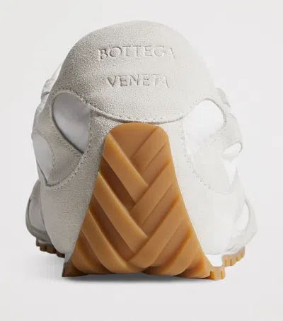 Bottega Veneta Silver Leather Orbit Flash Sneakers In White
