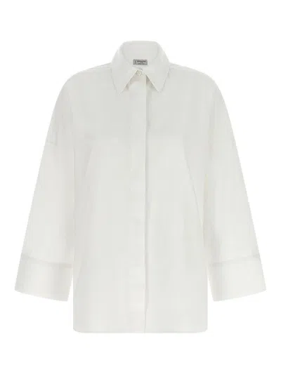Alberto Biani White Oversized Solid Shirt In White