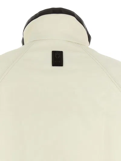 Ferragamo Technical Linen Jacket High Collar Long Sleeves In White