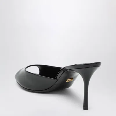 Dolce & Gabbana 75mm Vernice Patent Leather Mule Sandals In Black