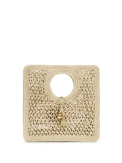 Jacquemus Small The Spiaggia Circular-handle Crochet Tote Bag In Neutral