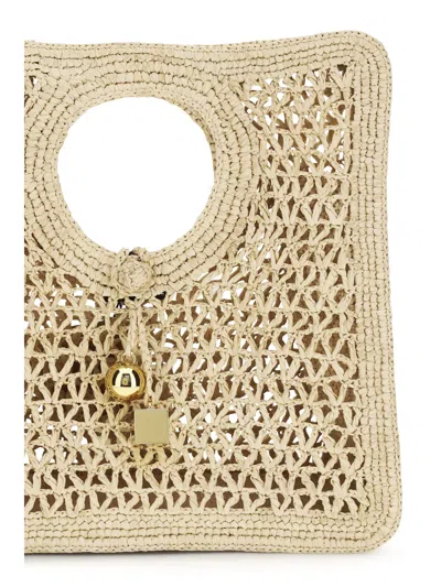 Jacquemus Small The Spiaggia Circular-handle Crochet Tote Bag In Neutral